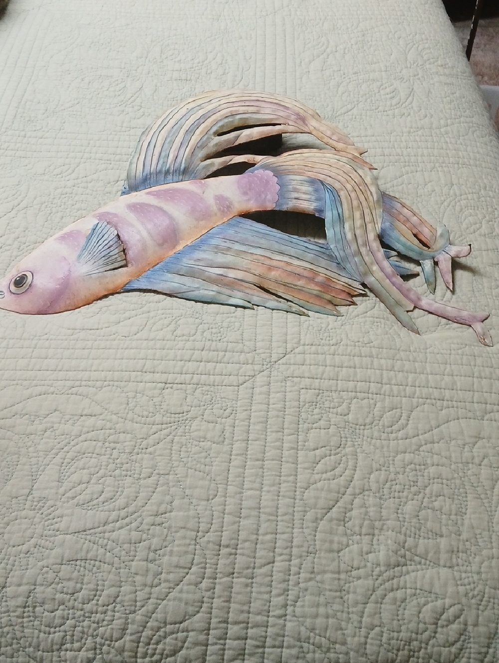 Pastel Multicolor Fish Ornament for Aquarium or Decor